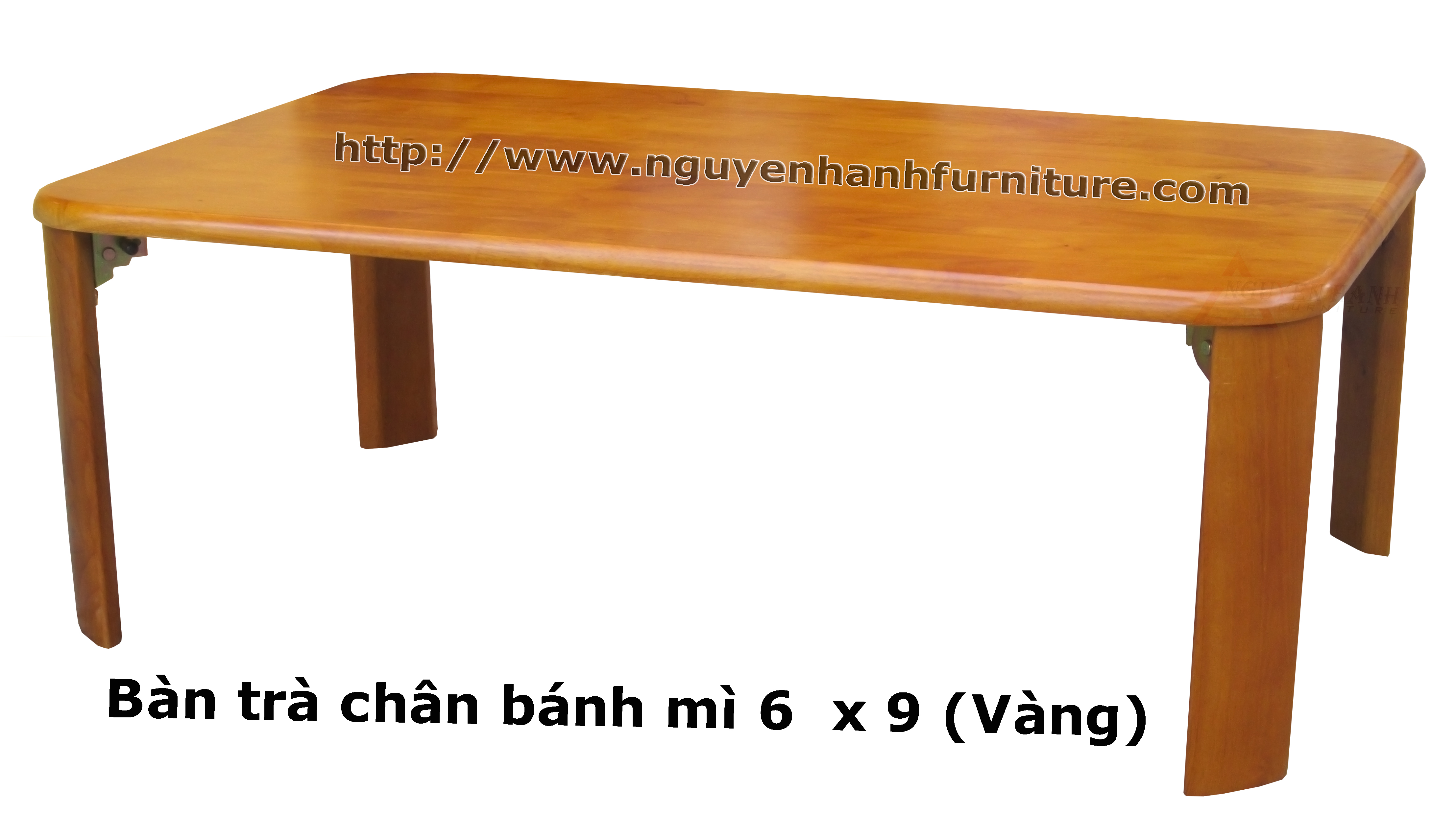 Name product: 6 x 9 Bread shape Tea table (Yellow) - Dimensions: 60 x 90 x 30 (H) - Description: Wood natural rubber